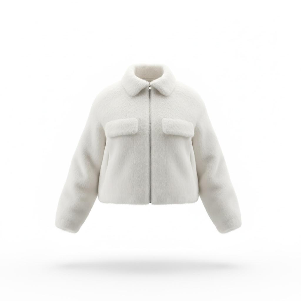 Pelliccia Corta Soft Luxe – Bianco Latte